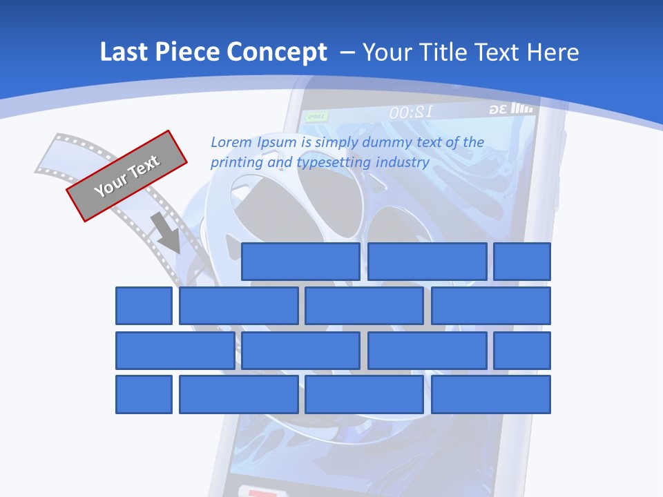 A Cell Phone With A Movie Reel On Top Of It PowerPoint Template