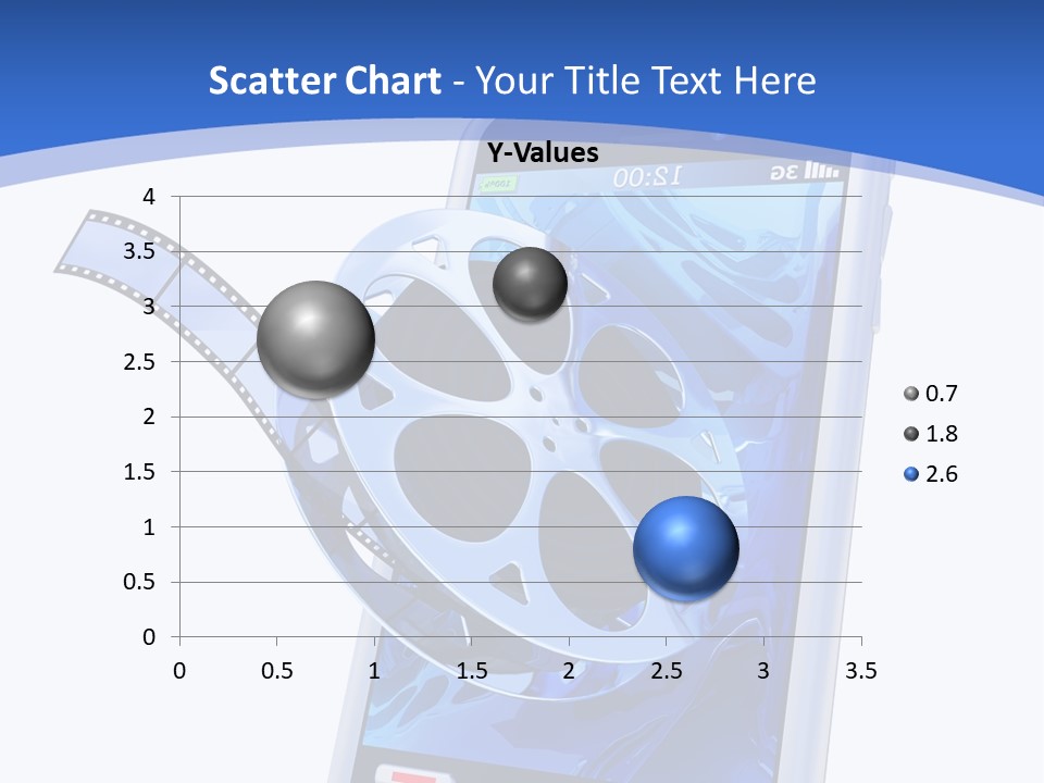 A Cell Phone With A Movie Reel On Top Of It PowerPoint Template