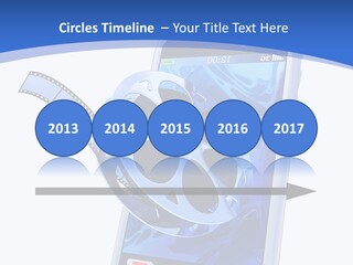 A Cell Phone With A Movie Reel On Top Of It PowerPoint Template