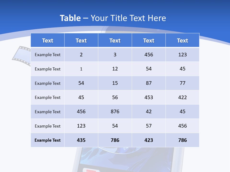 A Cell Phone With A Movie Reel On Top Of It PowerPoint Template