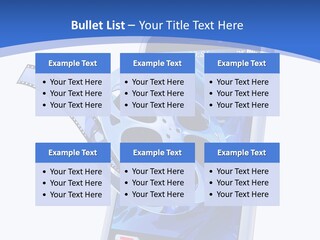 A Cell Phone With A Movie Reel On Top Of It PowerPoint Template