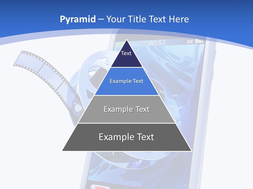 A Cell Phone With A Movie Reel On Top Of It PowerPoint Template