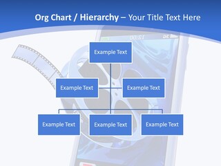 A Cell Phone With A Movie Reel On Top Of It PowerPoint Template