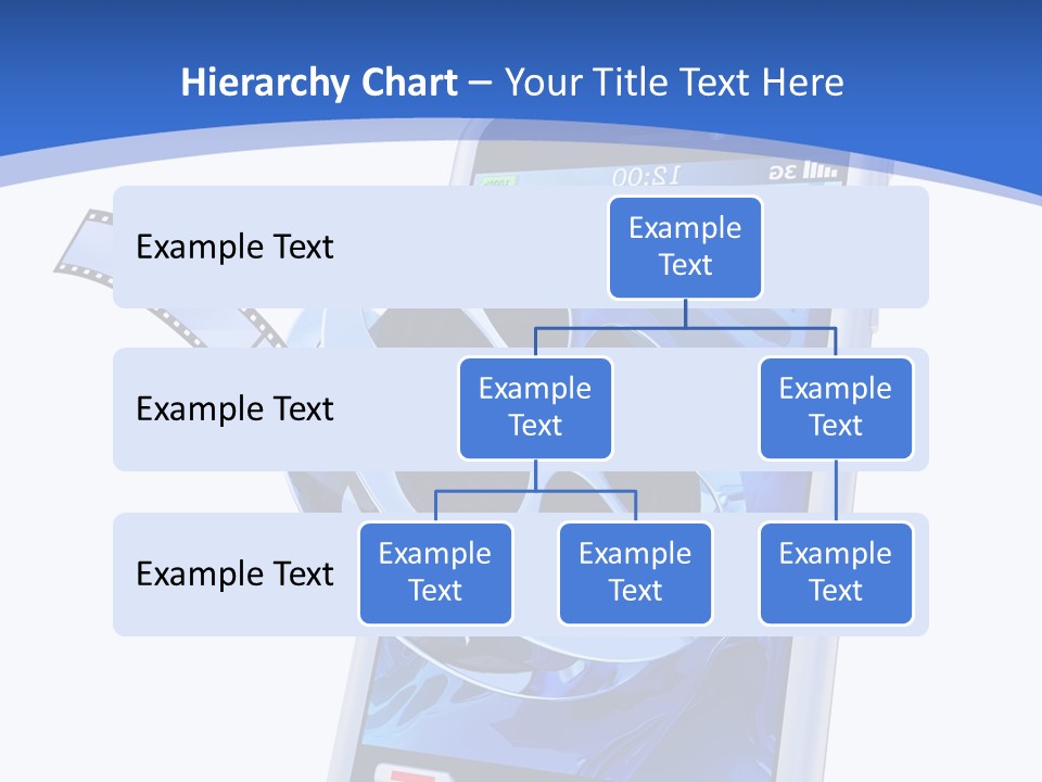 A Cell Phone With A Movie Reel On Top Of It PowerPoint Template