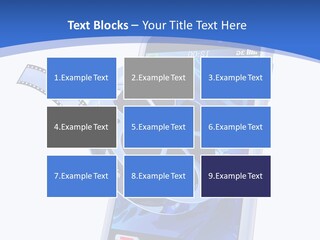 A Cell Phone With A Movie Reel On Top Of It PowerPoint Template
