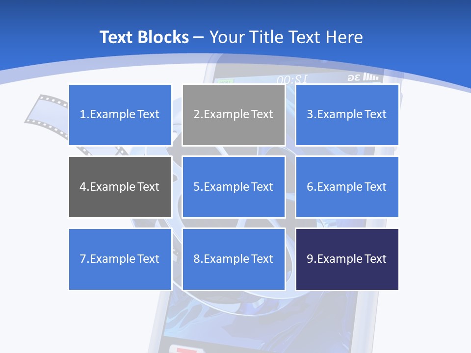 A Cell Phone With A Movie Reel On Top Of It PowerPoint Template