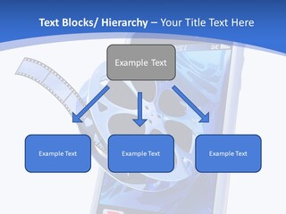 A Cell Phone With A Movie Reel On Top Of It PowerPoint Template