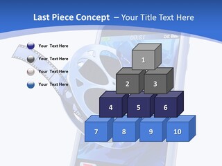 A Cell Phone With A Movie Reel On Top Of It PowerPoint Template