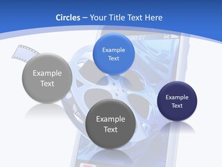 A Cell Phone With A Movie Reel On Top Of It PowerPoint Template