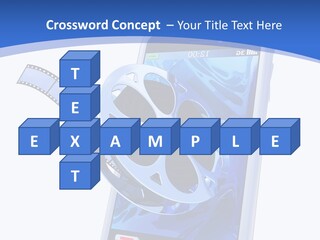 A Cell Phone With A Movie Reel On Top Of It PowerPoint Template