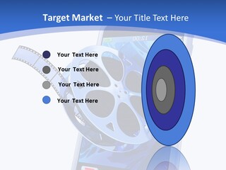 A Cell Phone With A Movie Reel On Top Of It PowerPoint Template