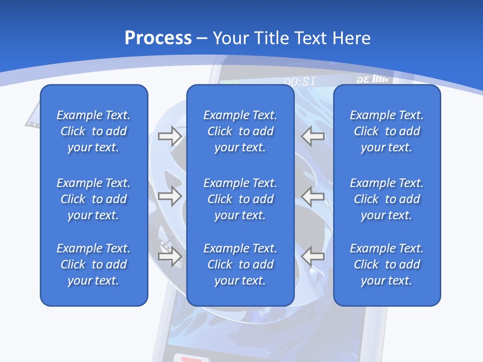A Cell Phone With A Movie Reel On Top Of It PowerPoint Template