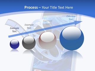 A Cell Phone With A Movie Reel On Top Of It PowerPoint Template
