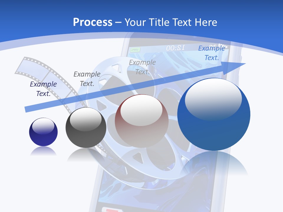 A Cell Phone With A Movie Reel On Top Of It PowerPoint Template