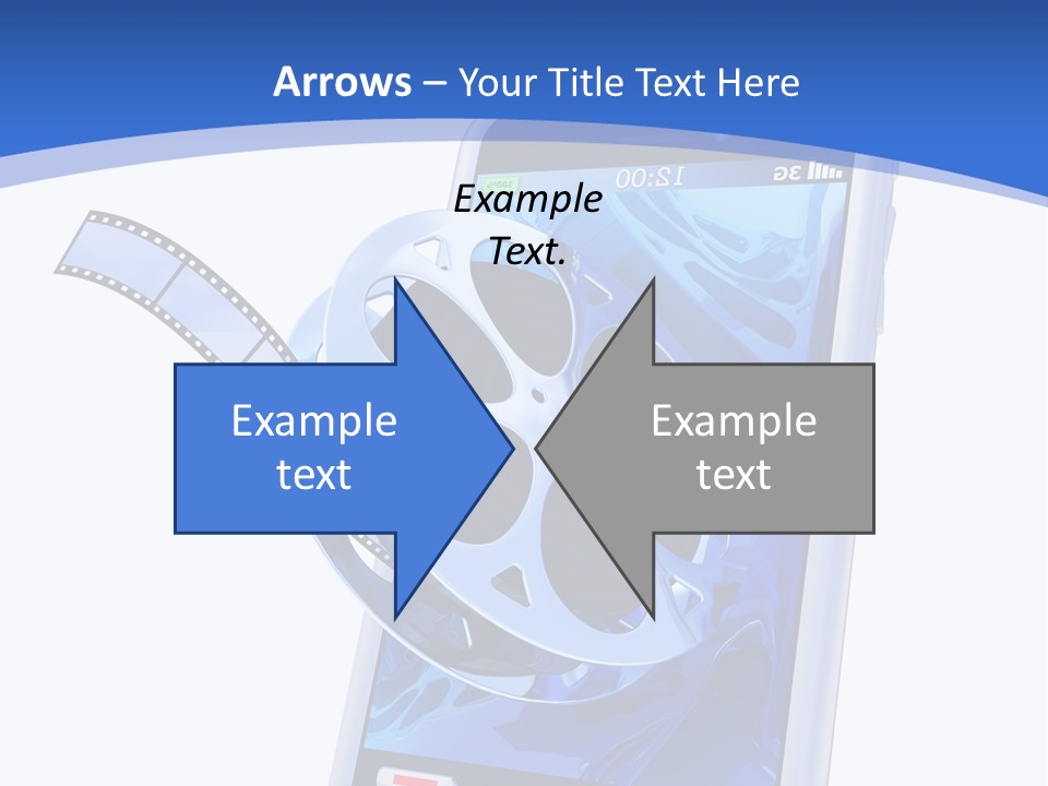 A Cell Phone With A Movie Reel On Top Of It PowerPoint Template
