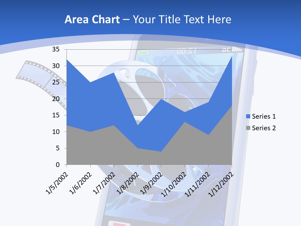 A Cell Phone With A Movie Reel On Top Of It PowerPoint Template