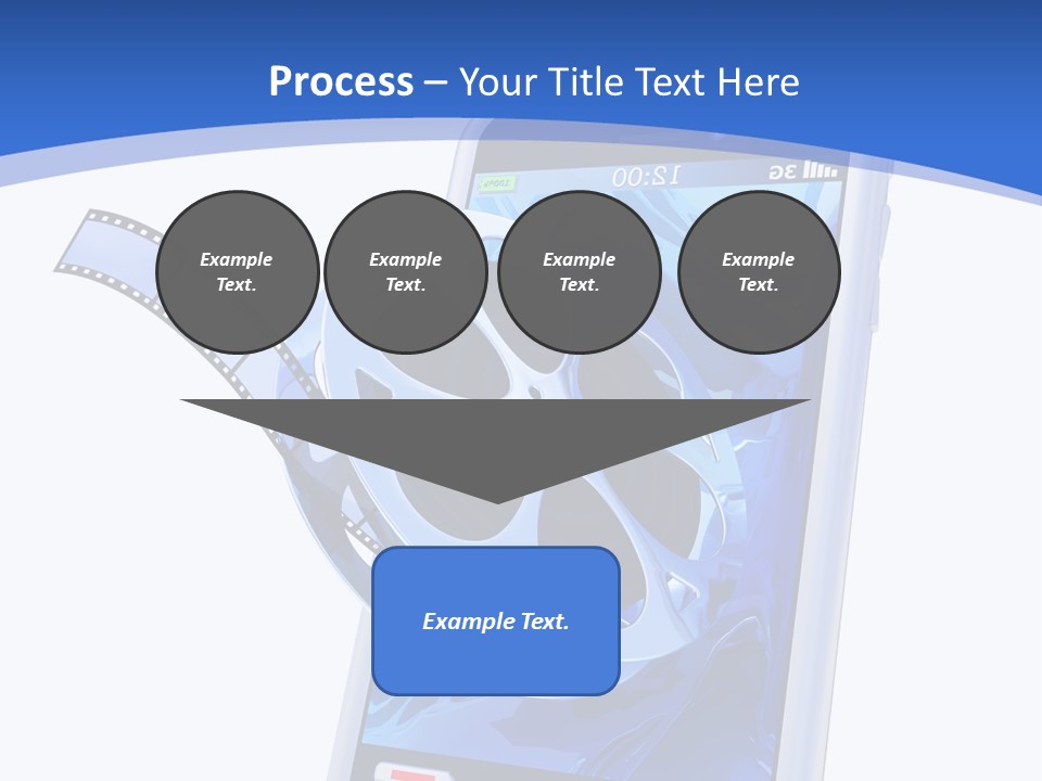 A Cell Phone With A Movie Reel On Top Of It PowerPoint Template