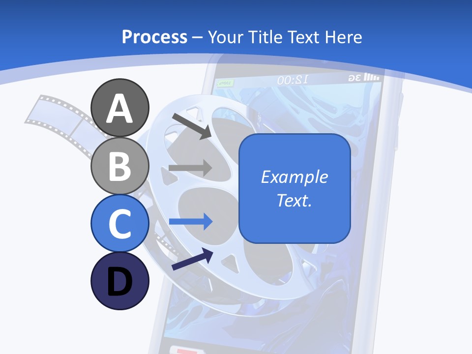 A Cell Phone With A Movie Reel On Top Of It PowerPoint Template