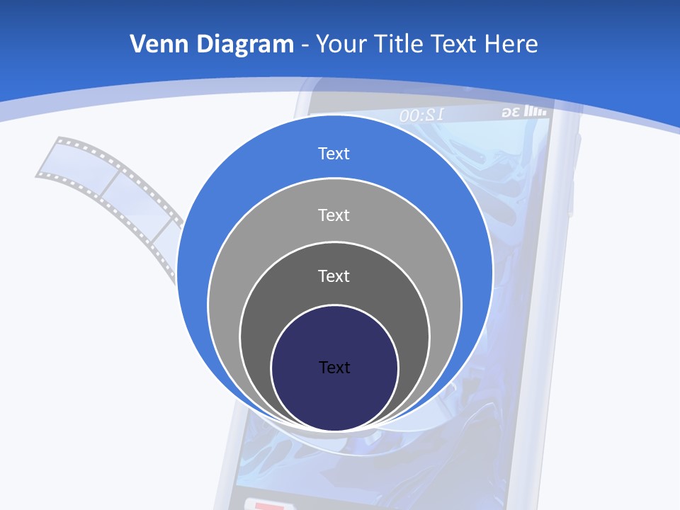 A Cell Phone With A Movie Reel On Top Of It PowerPoint Template