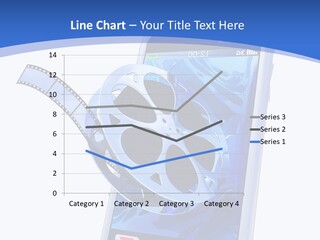A Cell Phone With A Movie Reel On Top Of It PowerPoint Template