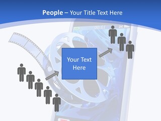 A Cell Phone With A Movie Reel On Top Of It PowerPoint Template