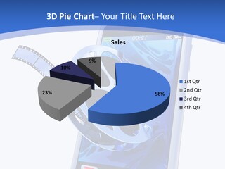 A Cell Phone With A Movie Reel On Top Of It PowerPoint Template