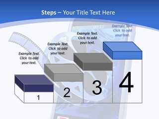A Cell Phone With A Movie Reel On Top Of It PowerPoint Template