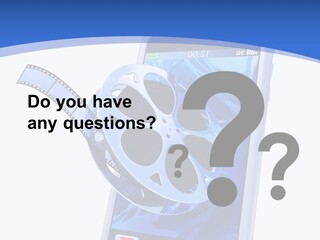 A Cell Phone With A Movie Reel On Top Of It PowerPoint Template