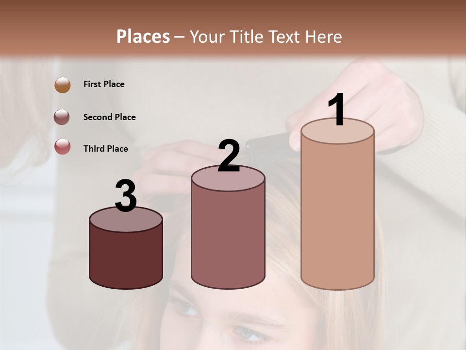 A Woman Cutting A Little Girl's Hair With Scissors PowerPoint Template