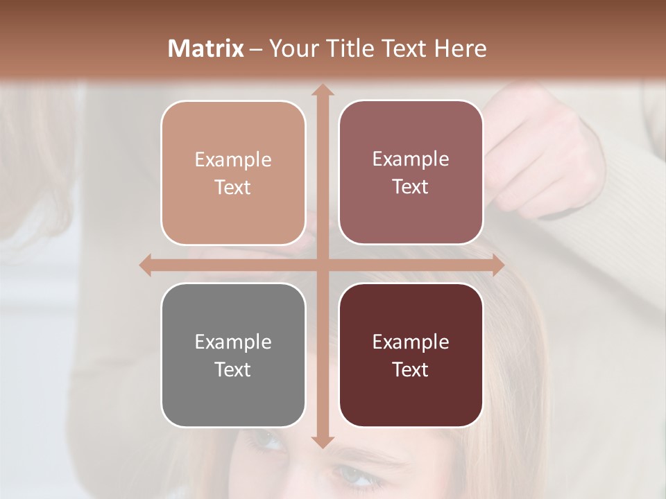 A Woman Cutting A Little Girl's Hair With Scissors PowerPoint Template