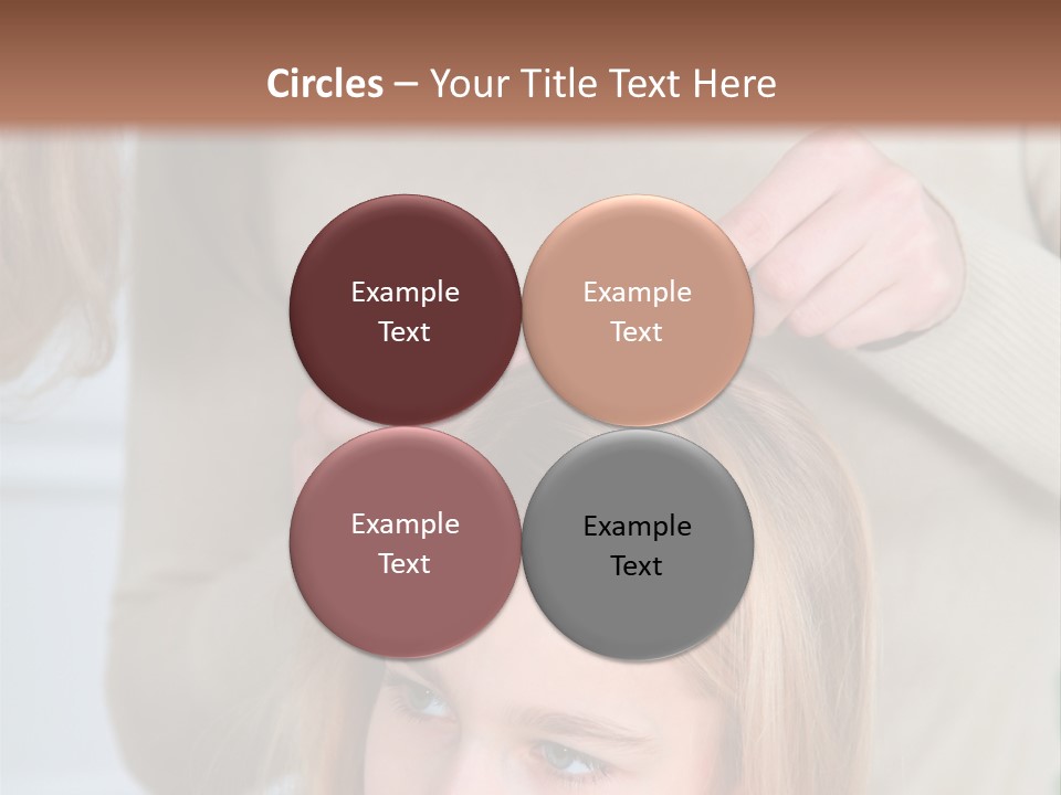 A Woman Cutting A Little Girl's Hair With Scissors PowerPoint Template