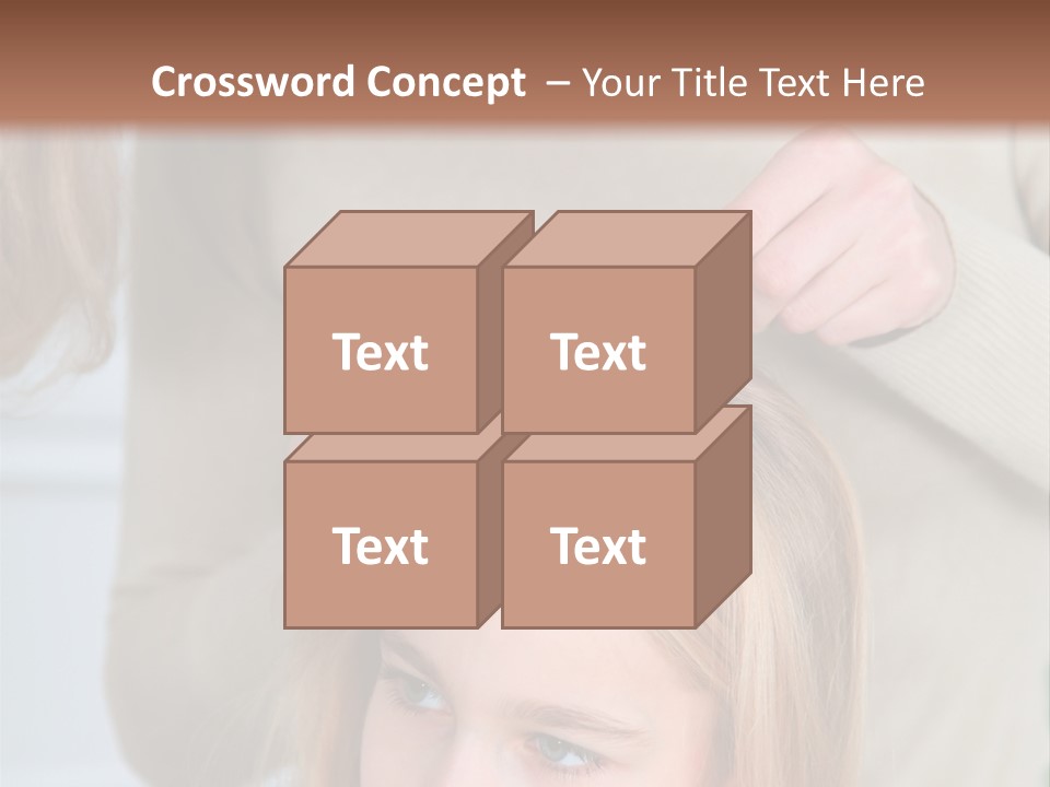 A Woman Cutting A Little Girl's Hair With Scissors PowerPoint Template