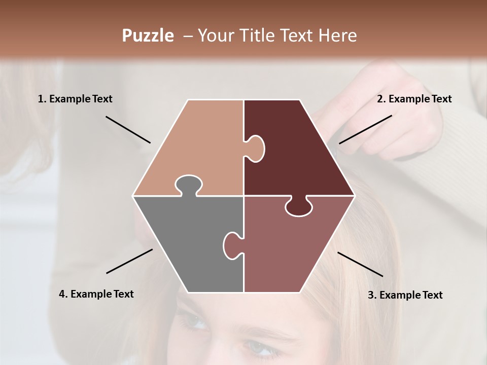 A Woman Cutting A Little Girl's Hair With Scissors PowerPoint Template