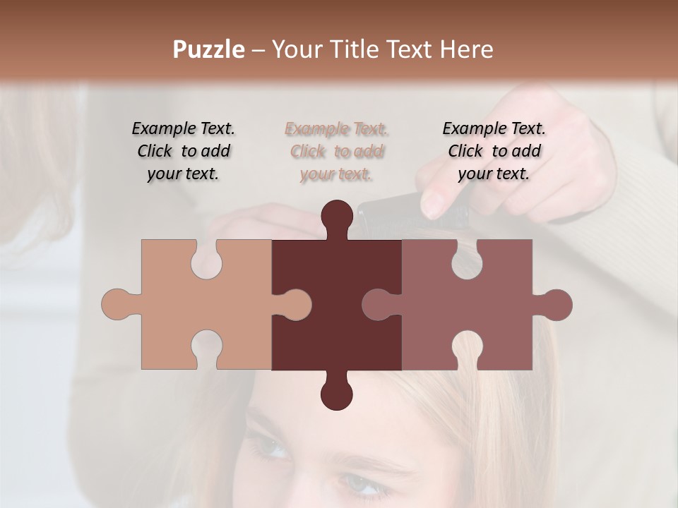 A Woman Cutting A Little Girl's Hair With Scissors PowerPoint Template