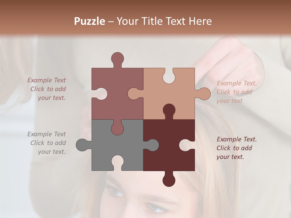 A Woman Cutting A Little Girl's Hair With Scissors PowerPoint Template