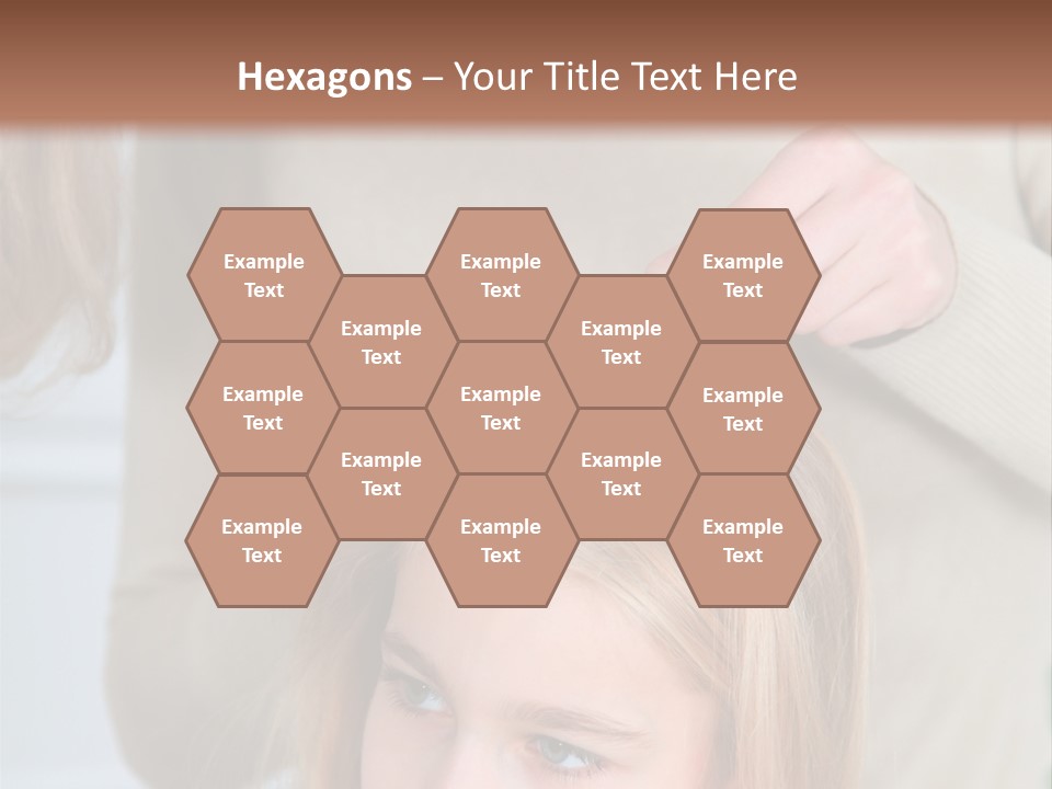 A Woman Cutting A Little Girl's Hair With Scissors PowerPoint Template