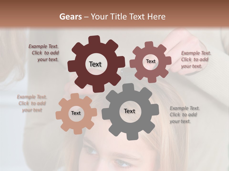 A Woman Cutting A Little Girl's Hair With Scissors PowerPoint Template