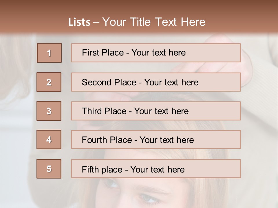 A Woman Cutting A Little Girl's Hair With Scissors PowerPoint Template