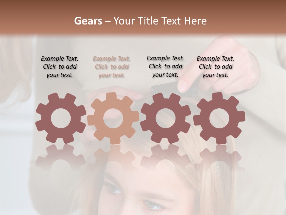 A Woman Cutting A Little Girl's Hair With Scissors PowerPoint Template