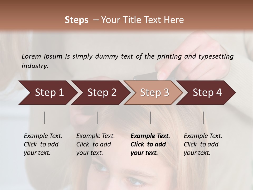 A Woman Cutting A Little Girl's Hair With Scissors PowerPoint Template