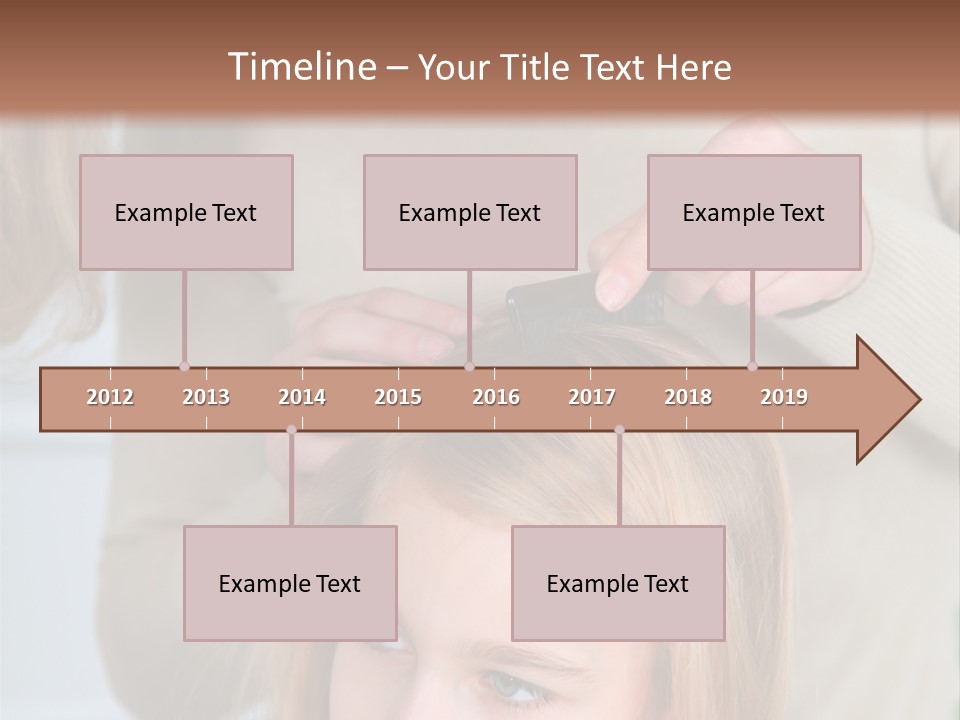 A Woman Cutting A Little Girl's Hair With Scissors PowerPoint Template