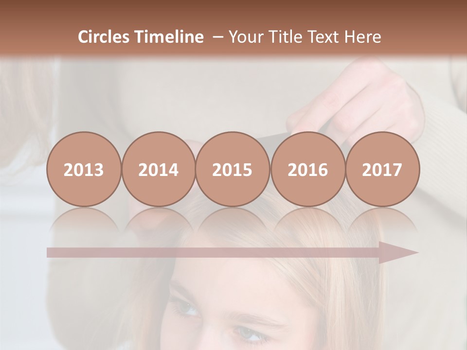 A Woman Cutting A Little Girl's Hair With Scissors PowerPoint Template