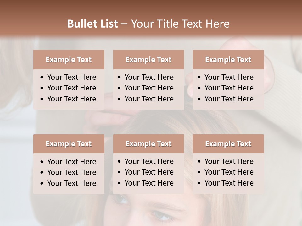 A Woman Cutting A Little Girl's Hair With Scissors PowerPoint Template