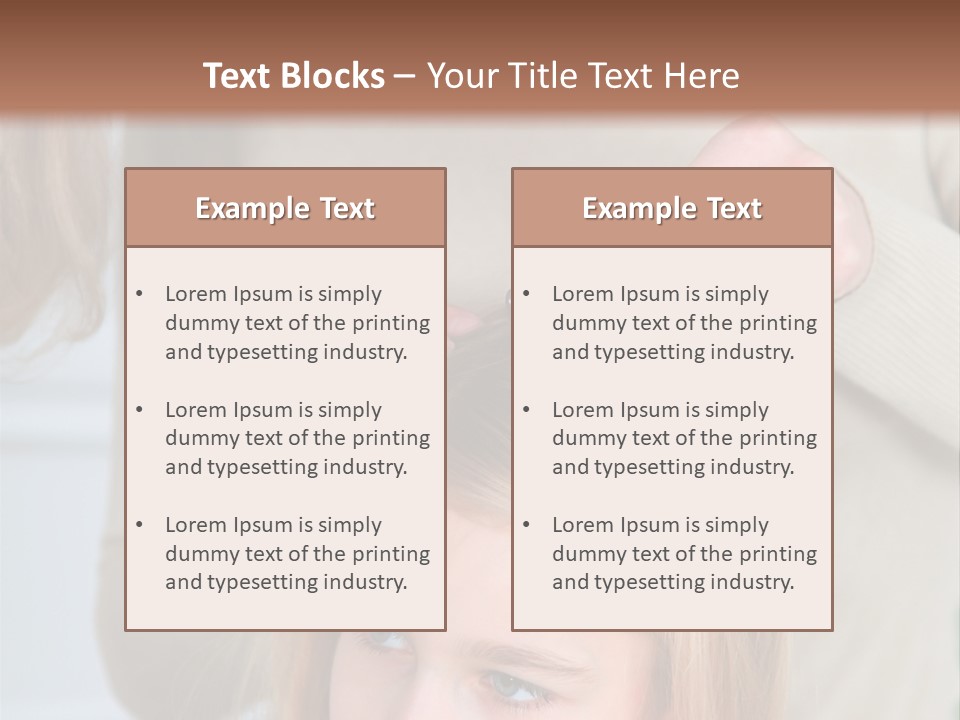 A Woman Cutting A Little Girl's Hair With Scissors PowerPoint Template