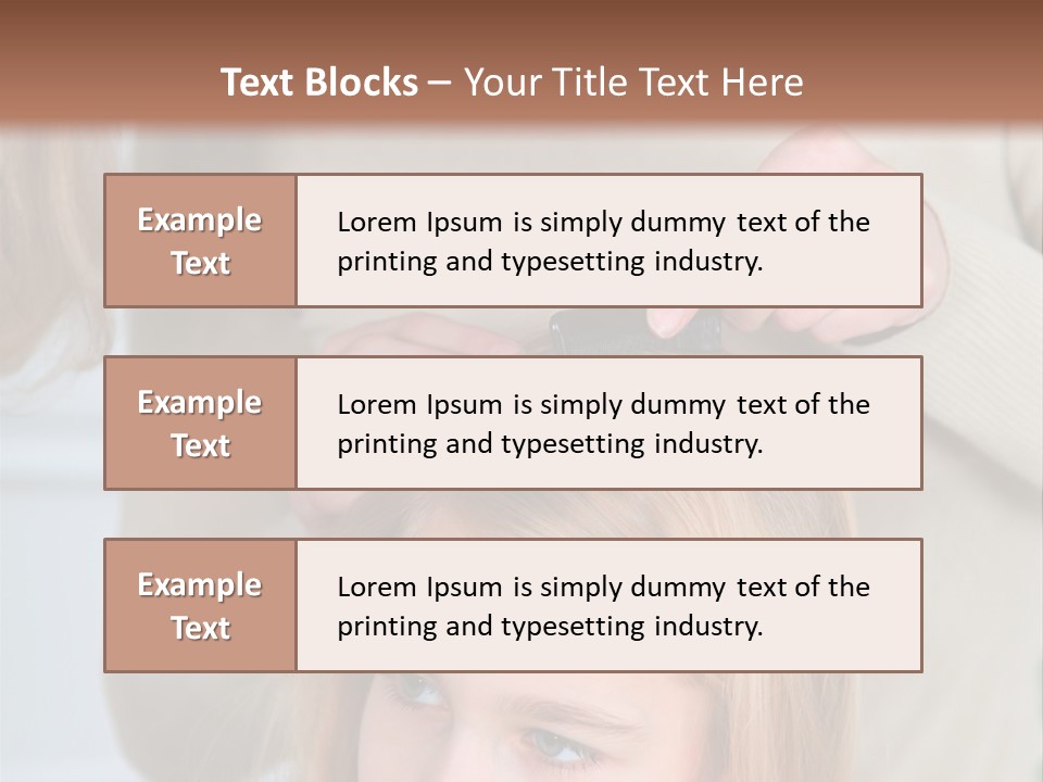 A Woman Cutting A Little Girl's Hair With Scissors PowerPoint Template