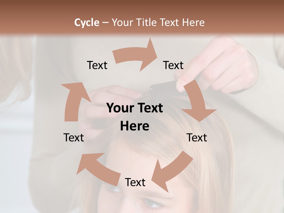 A Woman Cutting A Little Girl's Hair With Scissors PowerPoint Template