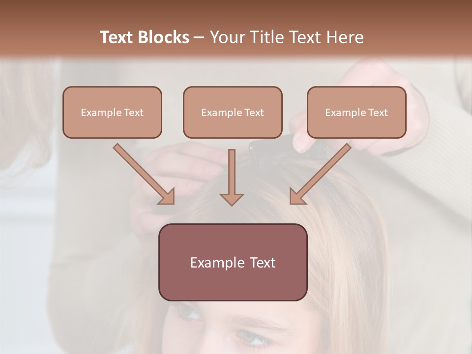 A Woman Cutting A Little Girl's Hair With Scissors PowerPoint Template