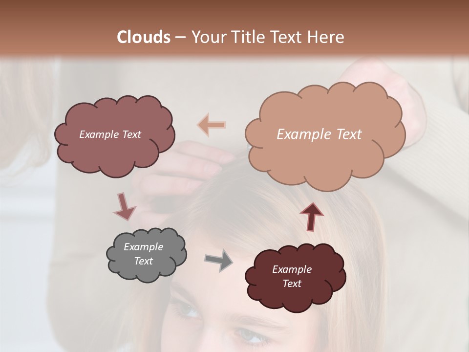 A Woman Cutting A Little Girl's Hair With Scissors PowerPoint Template