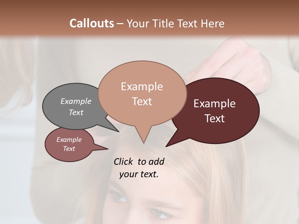 A Woman Cutting A Little Girl's Hair With Scissors PowerPoint Template