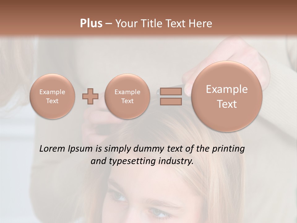 A Woman Cutting A Little Girl's Hair With Scissors PowerPoint Template